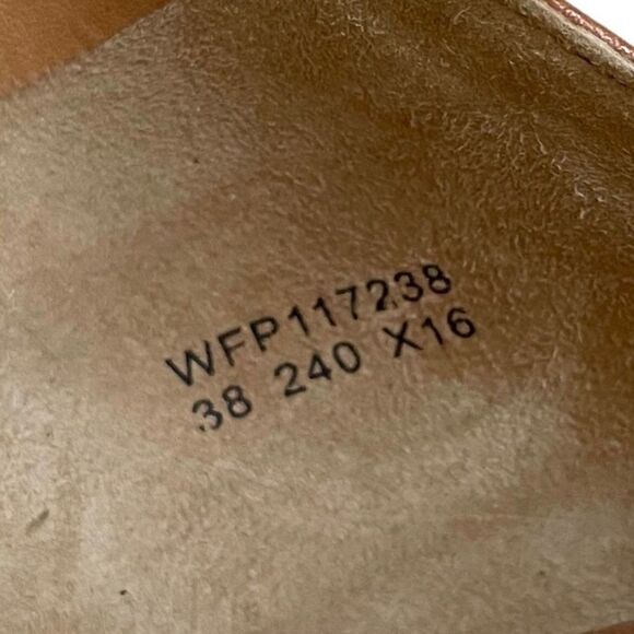 WF WHAT FOR Cognac Leather Yellow Heel Sandals 38 - Picture 14 of 15